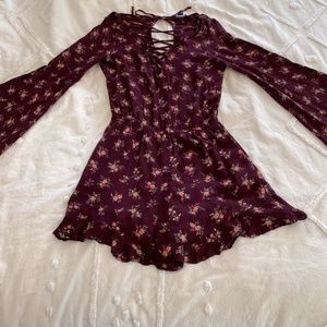 Maroon Floral Romper
